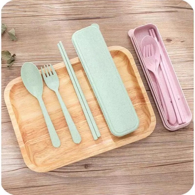 Bộ nĩa &amp; đũa 3 trong 1 với hộp tổ chức