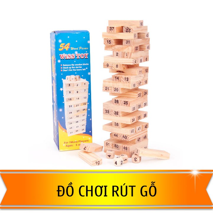 RÚT GỖ 54 THANH 🔹 Bộ rút gỗ nhỏ MÀU NÂU GỖ BỀN ĐẸP