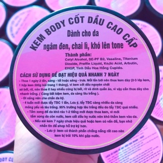 Kem body cốt dầu cao cấp dành cho da đen,chai lì khó lên tone