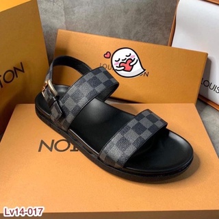 Dép sandal Lv caro nam hot hit_Dép quai hậu lv nam cao cấp