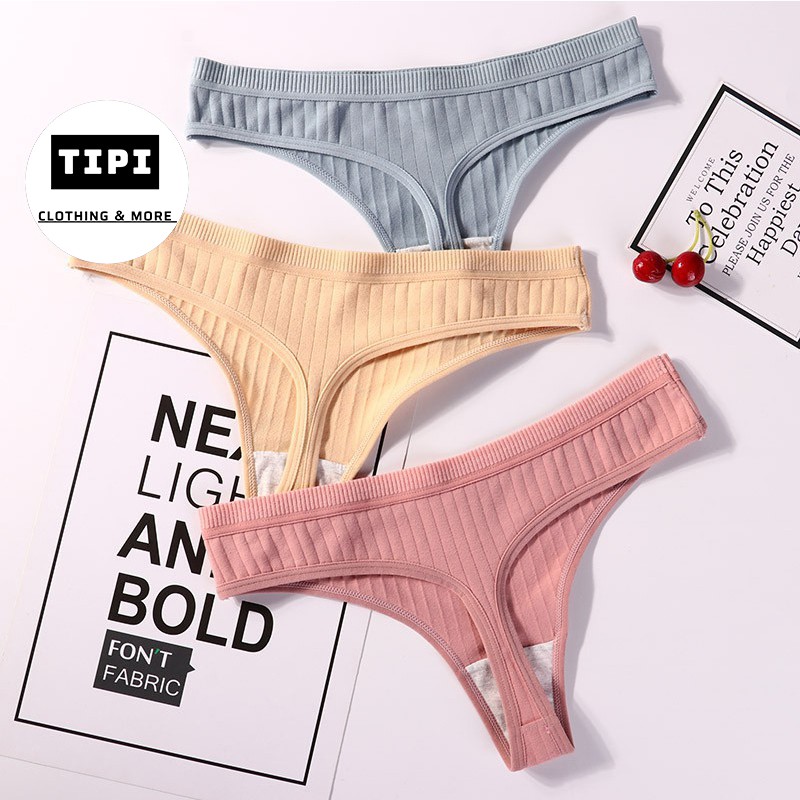 Quần lót lọt khe bông gân Sweet girl E2