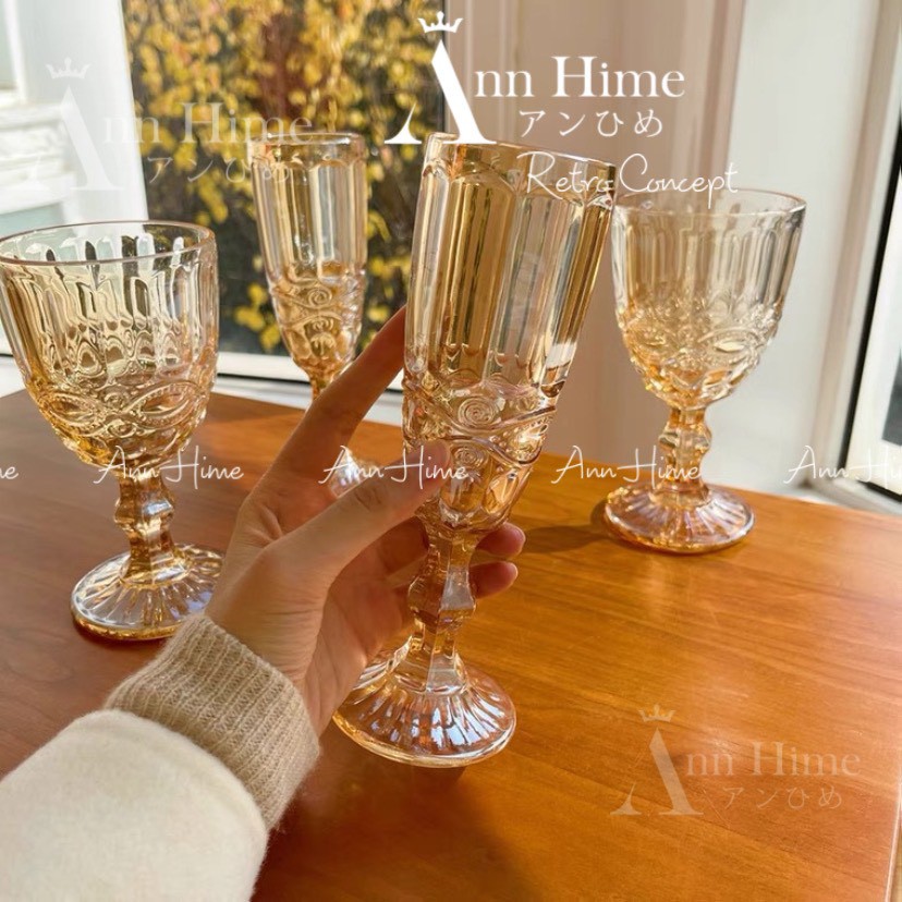 Ly Thủy Tinh Cocktail Decor Phong Cách Châu Âu Cổ Điển