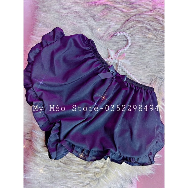 Lụa đen phối ren kem thiết kế 💓 | BigBuy360 - bigbuy360.vn