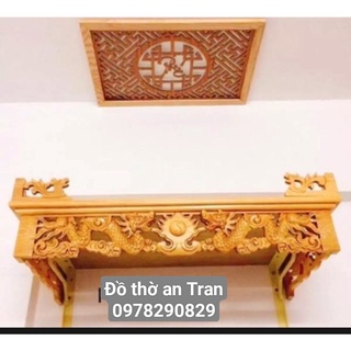 Bàn thờ treo bằng gỗ pơ mu ngang 89 cm kèm chân đỡ