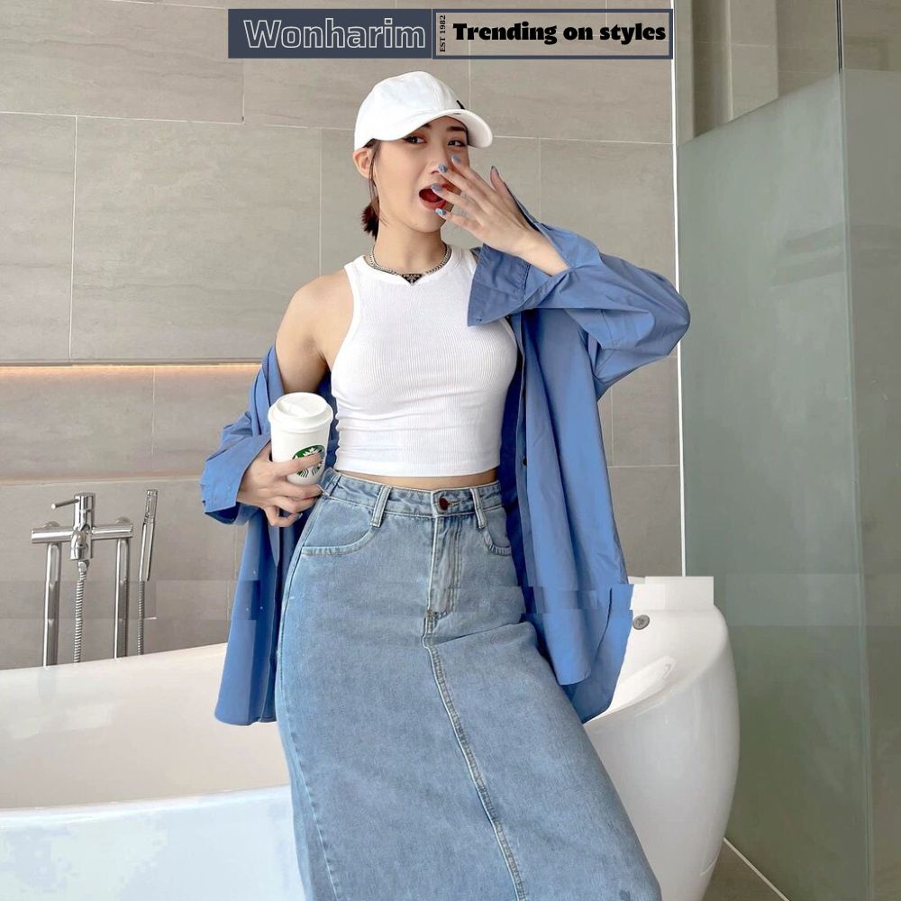 Áo ba lỗ Croptop thun tăm nữ🌸[wonharim]🌸 Áo thun dáng ôm body năng động dễ thương 21321