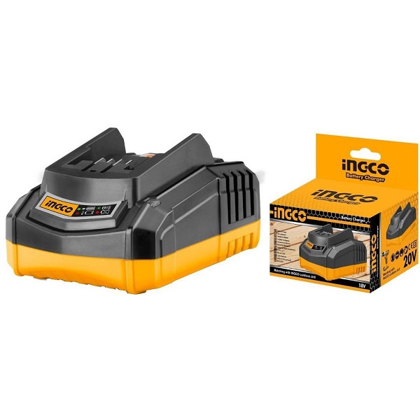 Bộ sạc pin nhanh 20V INGCO FCLI2001 Đế sạc nhanh công suất 50W sạc nhanh 2A.h/1h dùng được cho cả pin 4A.h và Pin TOTAL