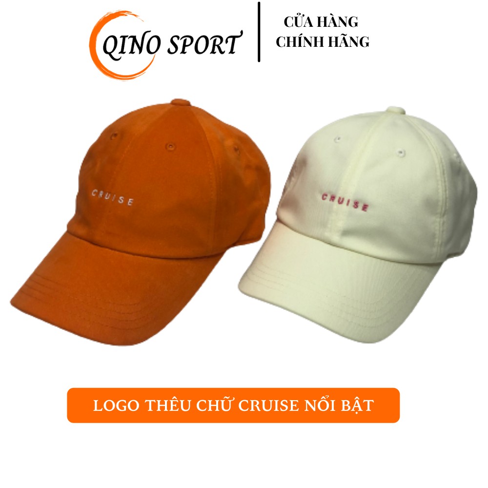 Nón lưỡi trai nam nữ , nón kết QINO thêu chữ Cruise 100% cotton cao cấp 4 màu cá tính đen trắng hồng cam freesize