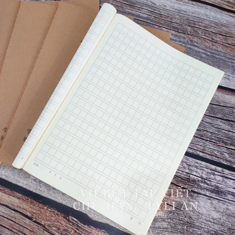 Vở Viết Tiếng Trung Nhật Hàn tặng kèm bút bay mực  - Vở ô vuông viết đoạn văn luyện chữ Hán