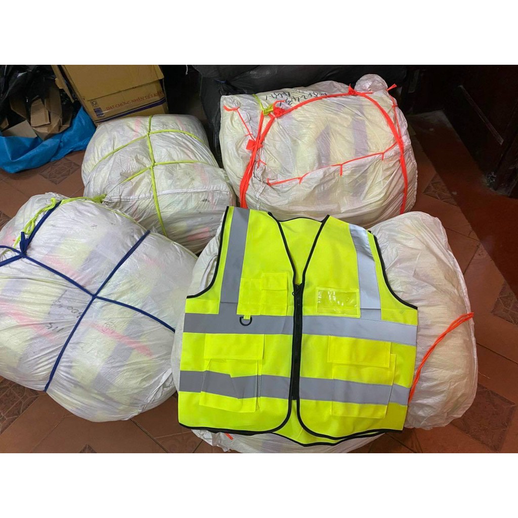 Áo gile phản quang bảo hộ túi hộp cao cấp, Áo gile phản quang kỹ sư vải polyester siêu nhẹ, thoáng mát. In theo yêu cầu