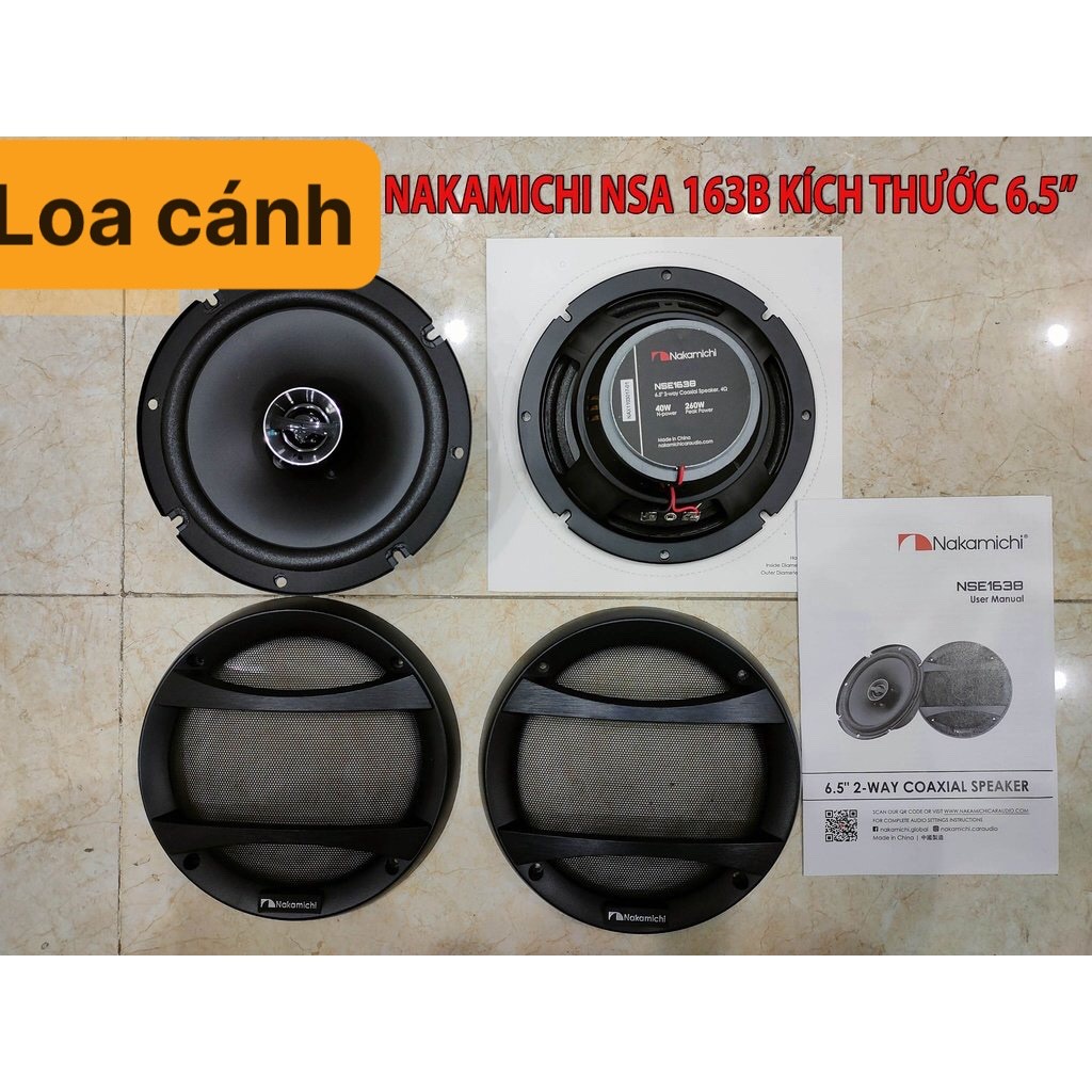 Loa Cánh Toàn Giải NAKAMICHI NSE1638 kích thước 6.5'' ,trở 4Ω -công suât 40W, công suất tối đa 260W _Bảo hành 12 tháng.