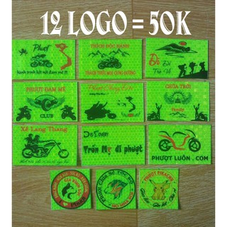 12 logo phượt , tem xe logo phản quang