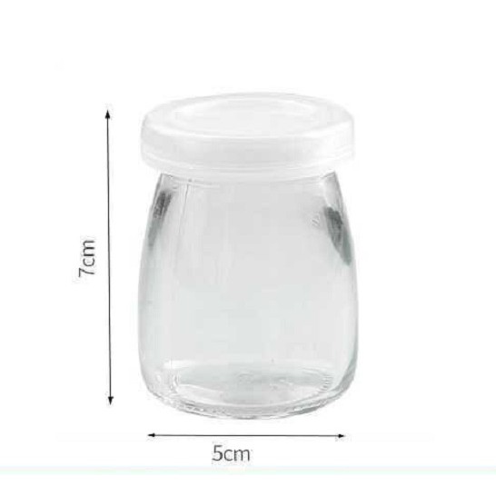 Combo 3 Hũ làm sữa chua đựng Yaourt 100ml thủy tinh dày kiểu dáng truyền thống loại trơn và in họa tiết | BigBuy360 - bigbuy360.vn