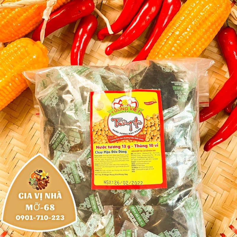 NƯỚC TƯƠNG GÓI HOA SEN TƯƠNG VIỆT 100GÓI/BAO