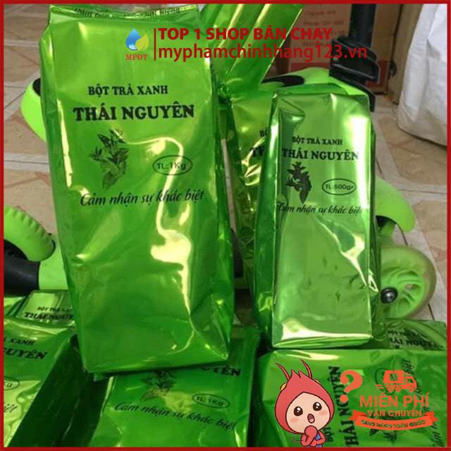 (Túi hút chân không) 1kg bột trà xanh nguyên chất đắp mặt mịn da, giảm nhờn, ngừa mụn,chống lão hóa da