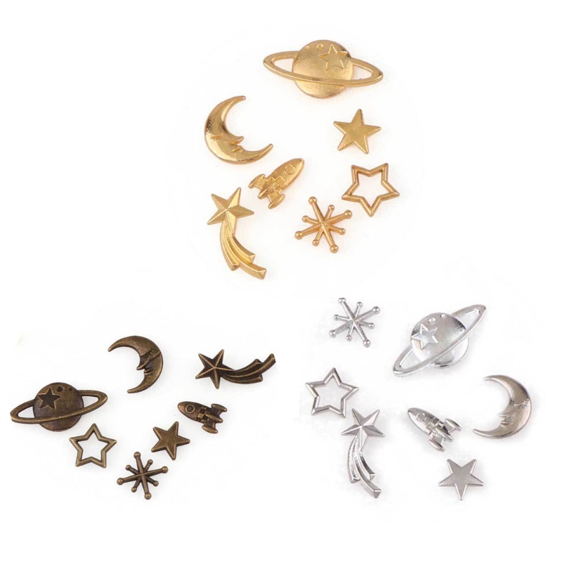 Bộ 35 hạt nhựa resin hình mặt trăng ngôi sao