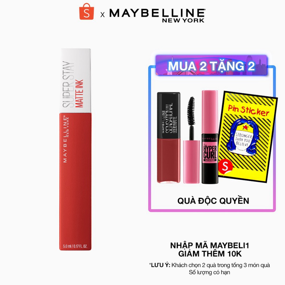 [Bu123]  Son Kem Lì 16h Lâu Trôi Maybelline New York Super Stay Matte Ink City Edition Lipstick 5ml