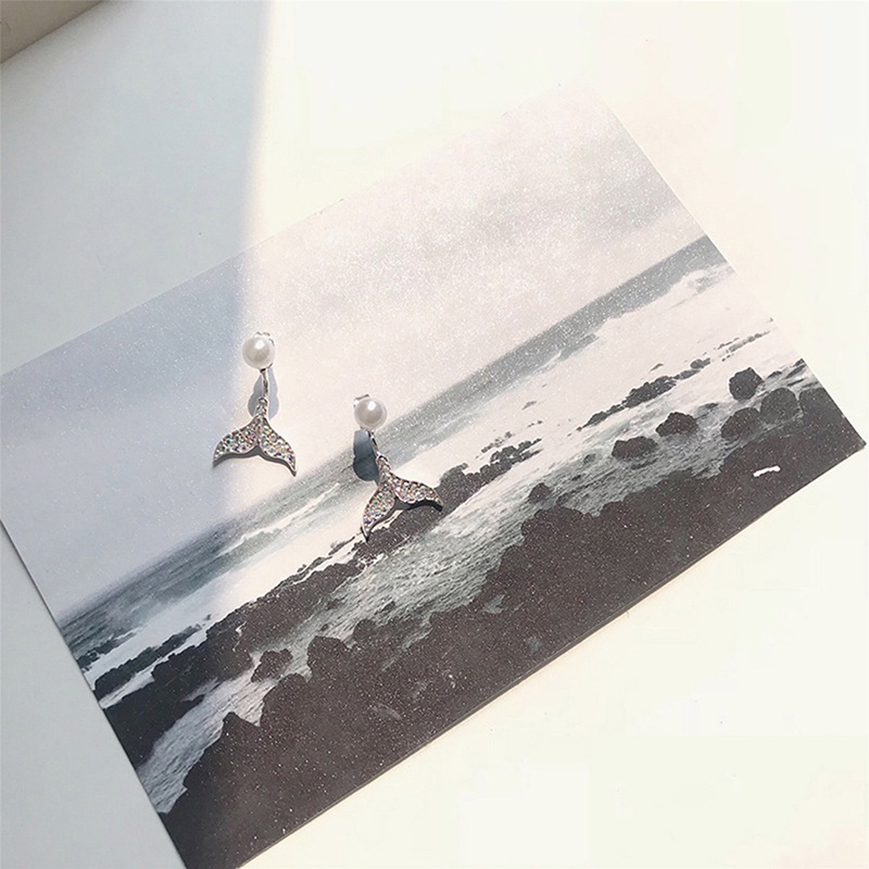 Bông Tai Đuôi Cá Đính Đá Toàn Bộ