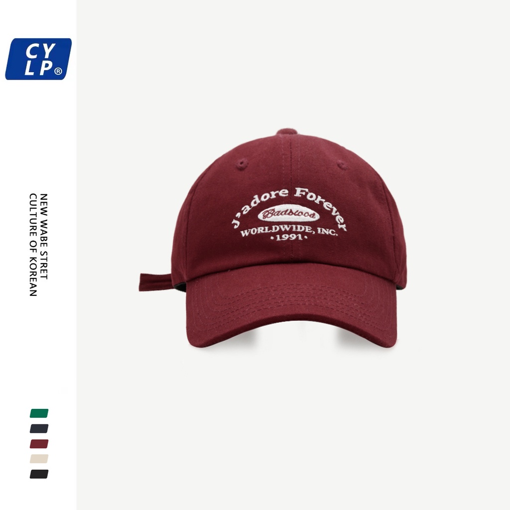 Nón Lưỡi Trai Mềm Thêu Chữ Phong Cách Đường Phố Hàn Quốc