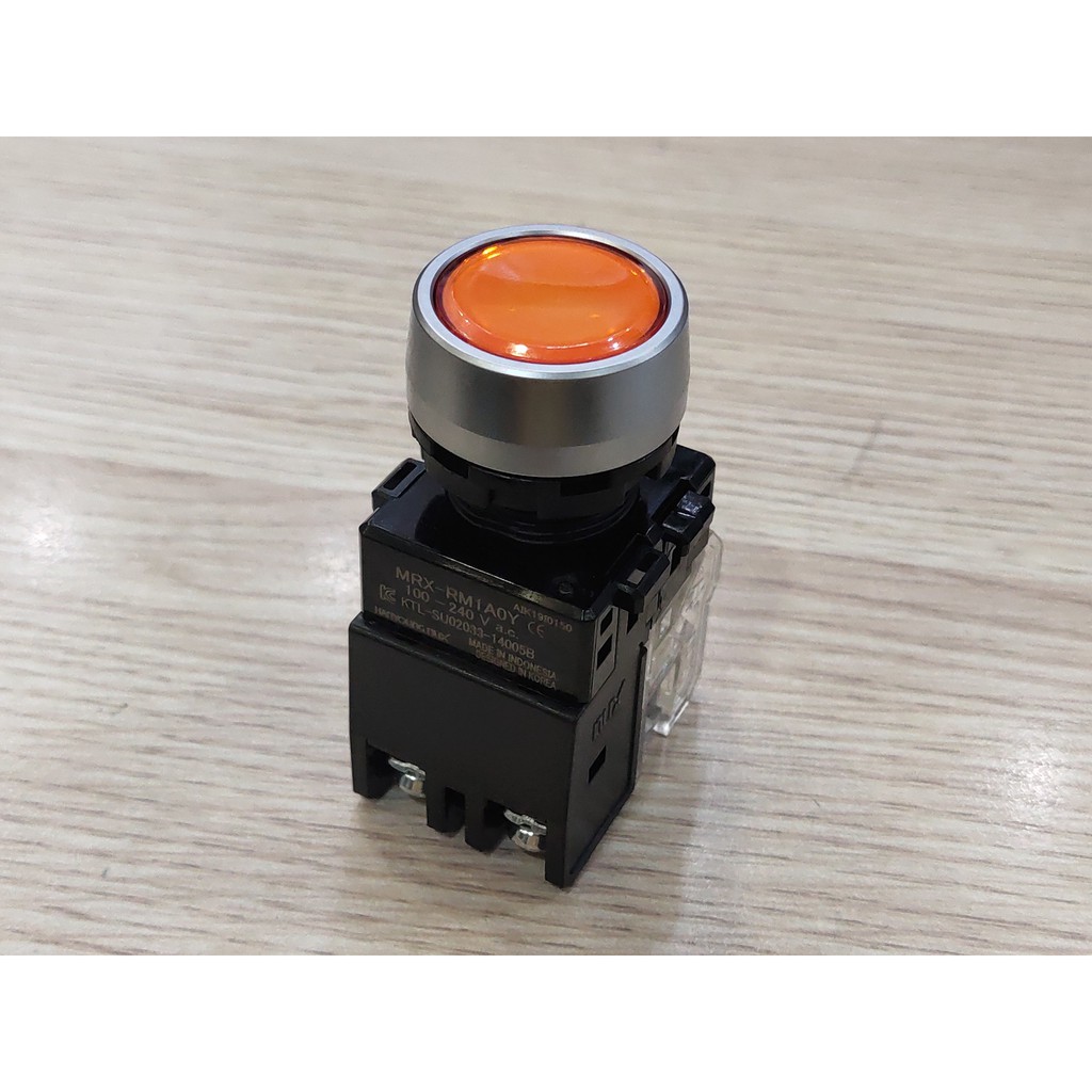 Nút nhấn có đèn viền nhôm phi 22 đỏ vàng xanh MRX Hanyoung