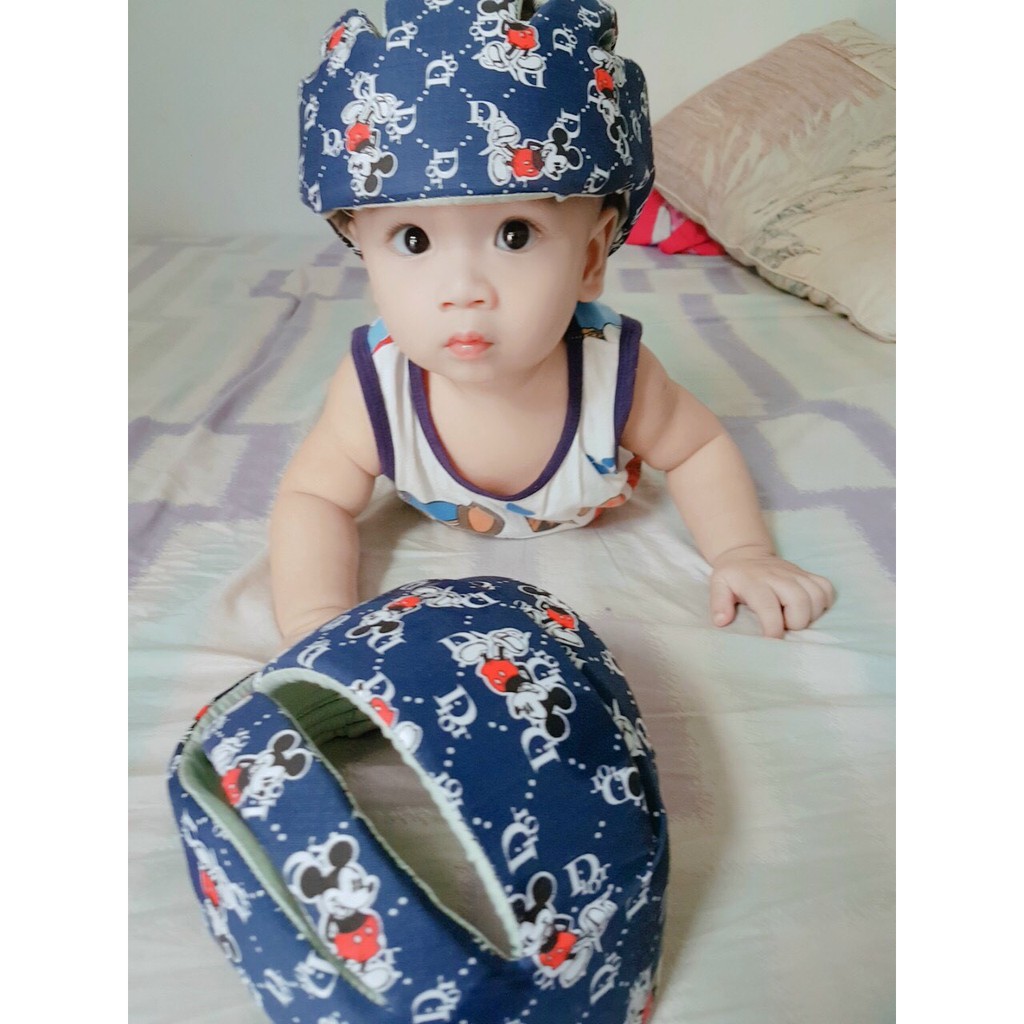 Mũ Bảo Hiểm Cho Bé Mới Biết Đi,Mũ Mềm Chống Va Chạm Có Thể Điều Chỉnh, Nón Bảo Hiểm Cho Bé Đi Xe Máy