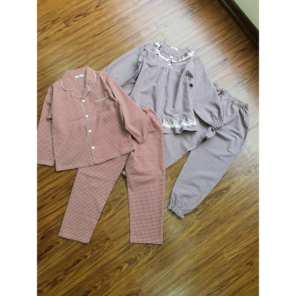 Bộ Pijama thu đông Beemo kẻ caro