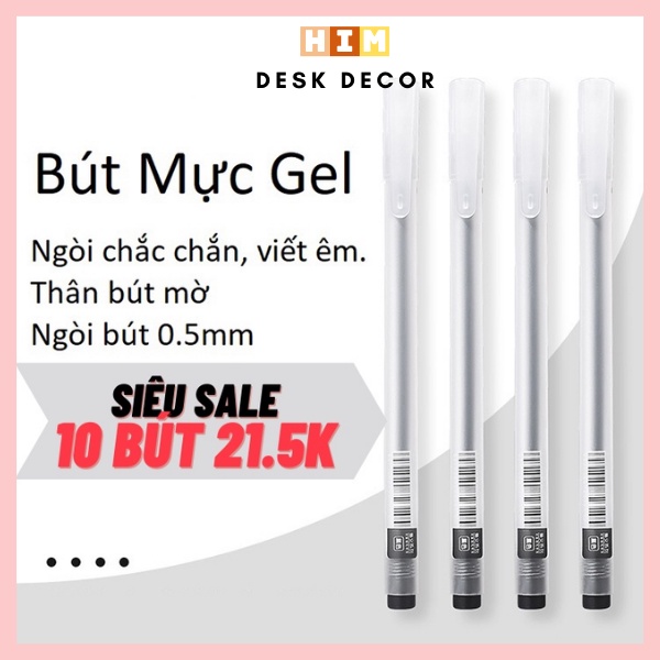 [Mã LIFE1003ALL giảm 10% đơn 50K] Bút bi nước văn phòng mực gel 0.5mm mực đều nét chữ đẹp tiện dụng