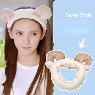 Băng Đô Cài Tóc Hình Sừng Cừu Mềm Mại Đơn Giản Sáng Tạo Dễ Phối Đồ Cho Nữ