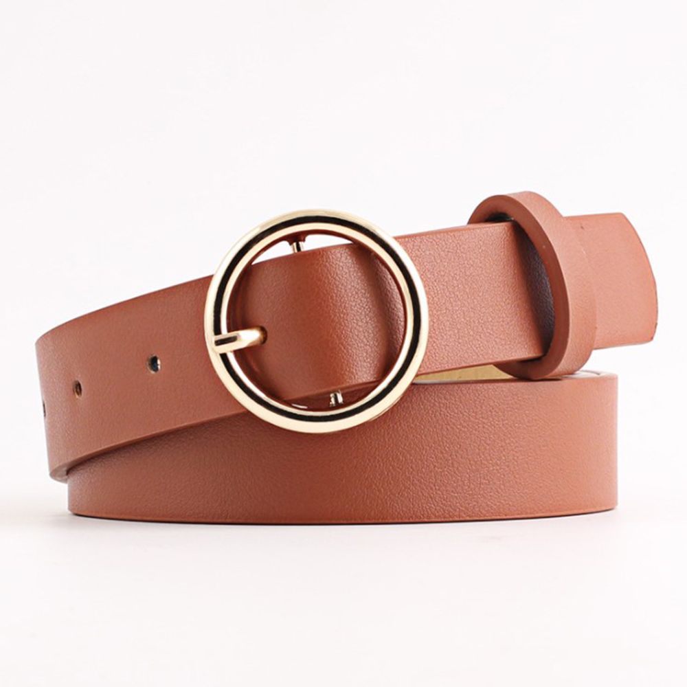 Thắt Lưng Da Khóa Tròn Phong Cách Vintage Thời Trang Cho Nữ