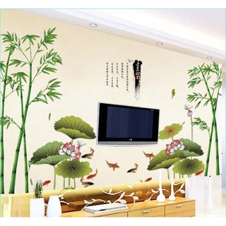 Decal dán tường Sen tre
