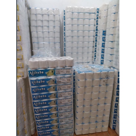Giấy vệ sinh Alibaba Gấu Xanh Gấu Hồng 3 lớp Bịch 10 cuộn