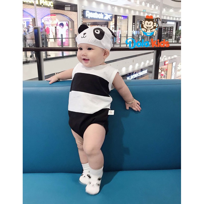 Bodysuit cho bé gái, bé trai sơ sinh 4-15kg hình thú Panda