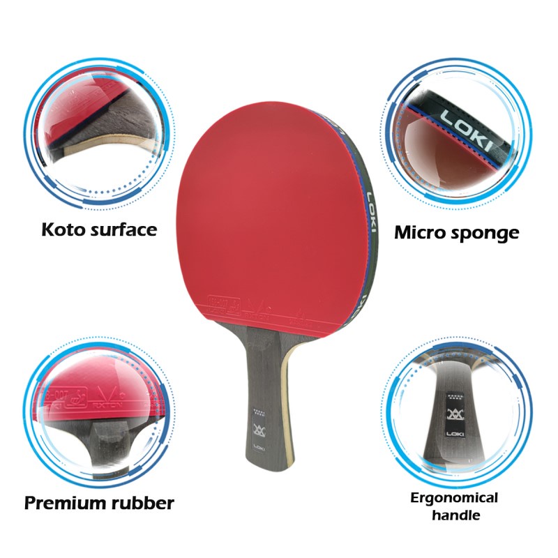Vợt Đánh Bóng Bàn Loki 9 Star Chuyên Nghiệp Có Túi Đựng Và Hộp Đựng
