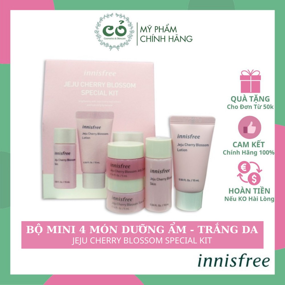 Bộ Dưỡng Ẩm, Trắng Da Innisfree Jeju Cherry Blossom Special Kit