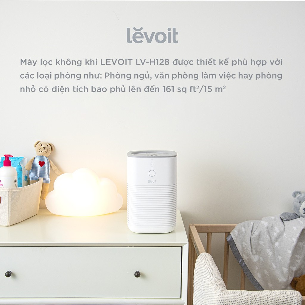 COMBO Máy lọc không khí Levoit LV-H128 15m2 Bộ lọc HEPA  và Lõi lọc không khí kháng khuẩn Levoit H128-RF lọc bụi mịn