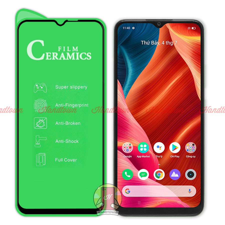 Kính Cường Lực Realme C11 C12 C15 Ceramics Cường Lực Dẻo 100D Full Màn Đen Full Keo Siêu Dẻo Siêu Mỏng Chống Vỡ Viền