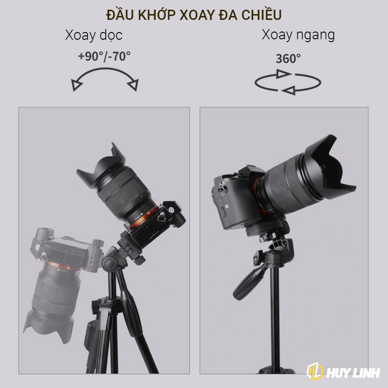 Tripod Yuteng VCT 5208 chính hãng - Đi kèm điều khiển Remote bluetooth và ngàm kẹp vuông | BigBuy360 - bigbuy360.vn