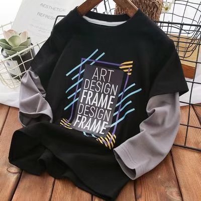 Áo Thun Dài Tay Cổ Tròn In Họa Tiết Thời Trang Mùa Thu 2022 Mới Cho Bé Trai