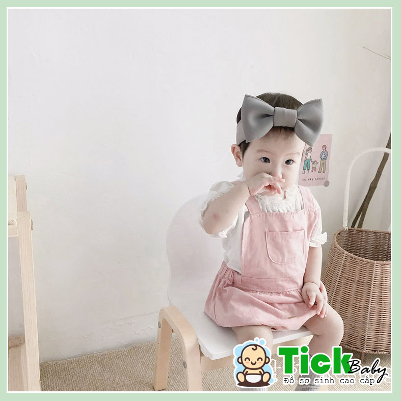 Set Áo + Yếm Mùa Hè Xinh Xắn Cho Bé Gái, Áo Cotton + Quần Yếm Vải Thoáng Mát