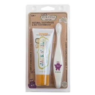 Set bàn chải + kem đánh răng hữu cơ - hàng úc jack n’jill