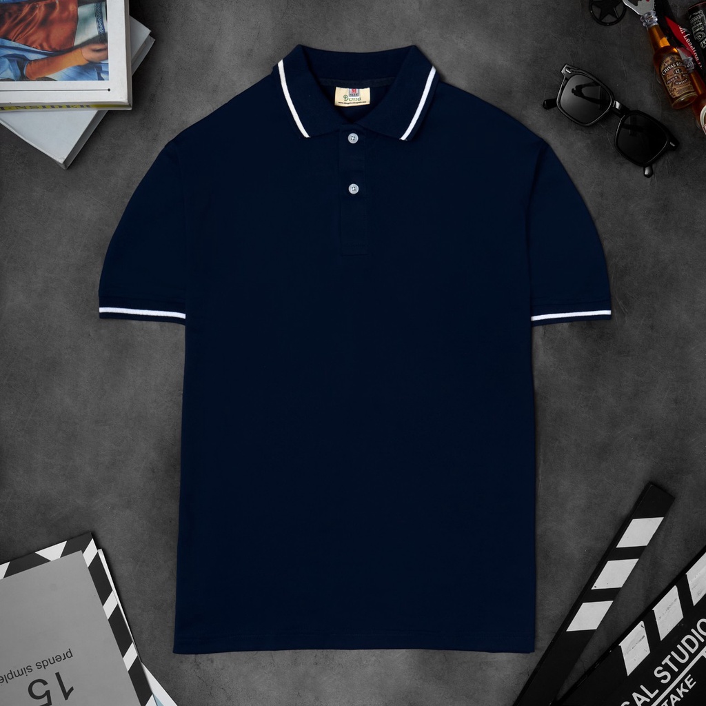 Áo thun nam POLO DONA có cổ ngắn tay màu xanh đen thun cotton cao cấp, sang trọng