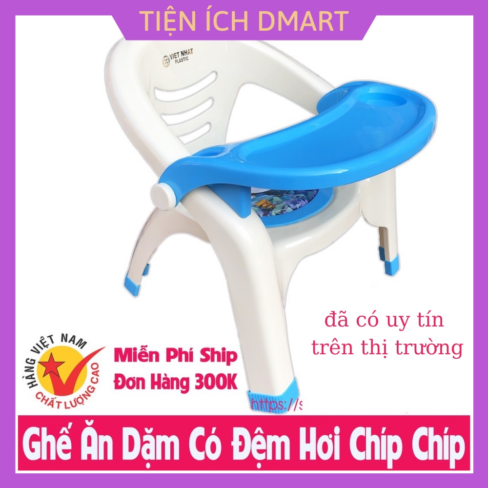 ghế ăn dặm bàn ăn dặm cho bé có đệm êm mông nhựa Việt Nhật cao cấp