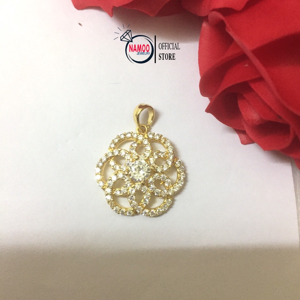 Dây Chuyền Nữ V648 mạ Vàng Kết Hợp Với Dây Xích Dài Dây 45cm