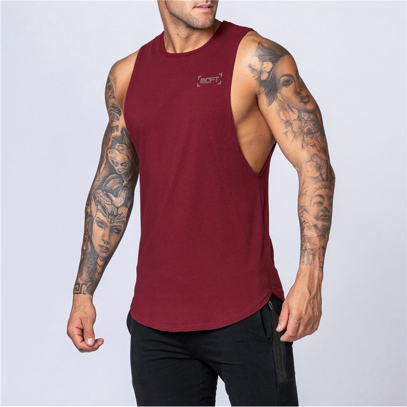 Mens Causal Basic Cotton Round Neck Tank Tops bodybuilding Fitness Graphic Singlets