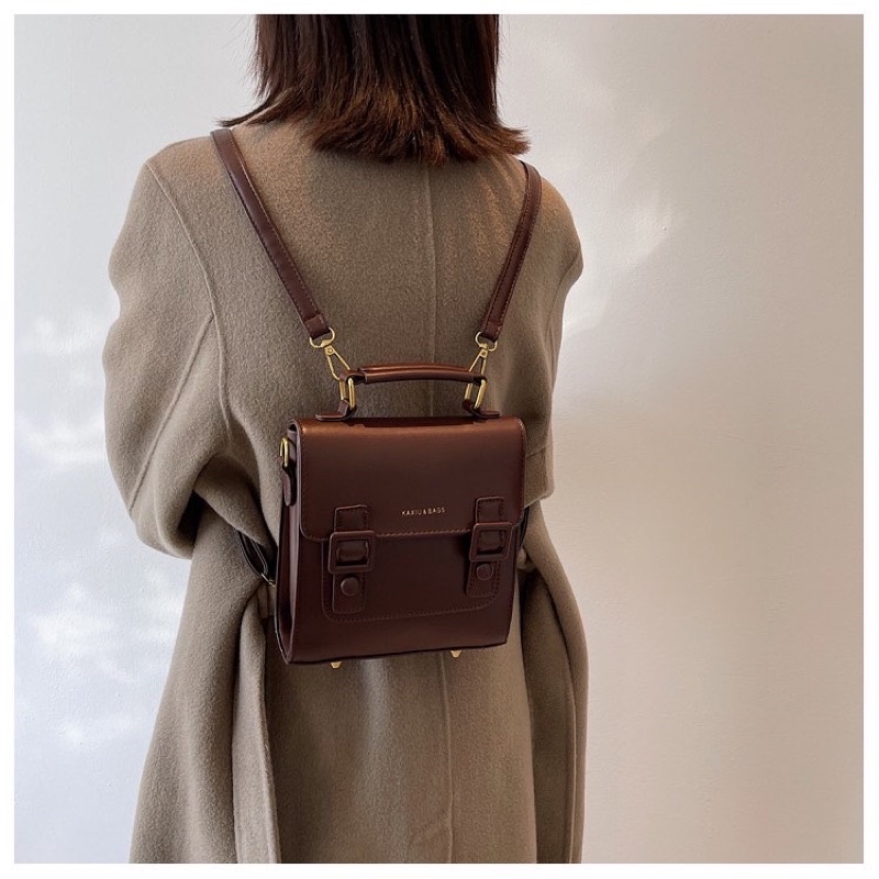 [ COMBO BALO MINI DA PU VINTAGE CHỐNG THẤM + MÓC KHOÁ MINI, CỘT TÓC, PIN CÀI,... ]