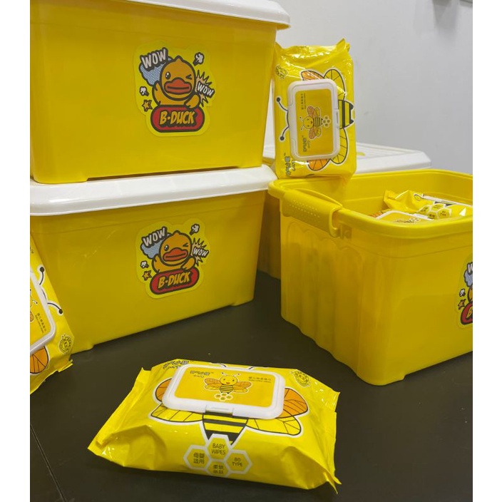 Khăn ướt đa năng con vịt vàng, 80 tờ - Diệt khuẩn, Lau sạch bụi, vết bẩn, tẩy trang - Lau tay, lau mặt cho bé