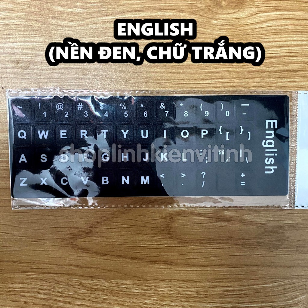 Miếng dán bàn phím Tiếng Anh English keyboard sticker (Layout US) dùng cho laptop và máy vi tính để bàn PC