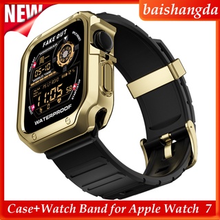 Dây đeo TPU + vỏ bọc cao su mềm cho đồng hồ thông minh apple watch 7 41mm 45mm series 6 5 44mm 40mm 38mm 40mm
