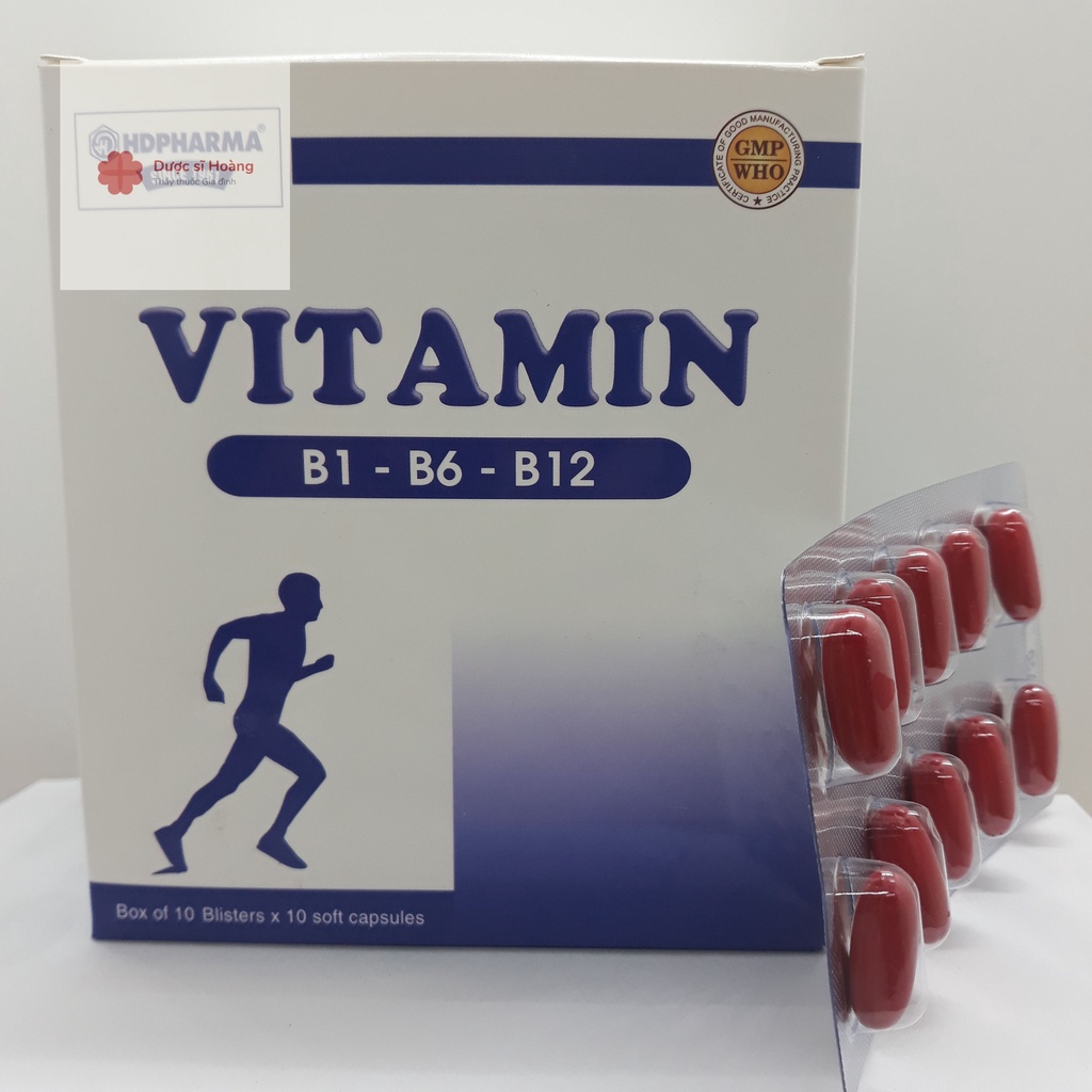 Vitamin 3B Bổ sung Vitamin B1-B6-B12 bổ sung vitamin, khoáng chất HDPharma hộp 10 vỉ