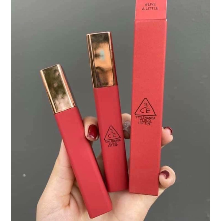 Son Kem Lì 3CE Cloud Lip Tint Live A Little Màu Đỏ Đất Ấm Áp