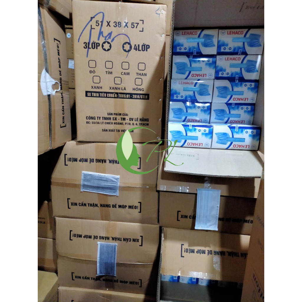 Khẩu Trang Y Tế 4 Lớp Kháng Khuẩn Cao Cấp Than Hoạt Tính LEHACO  50 cái / 1 hộp